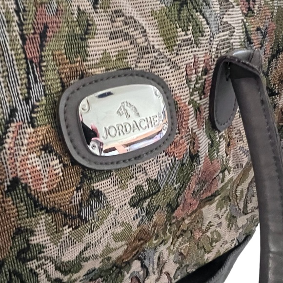 Jordache 1980s Jordache Floral Tapestry Shoulder Weekender Tote, - Picture 2 of 4